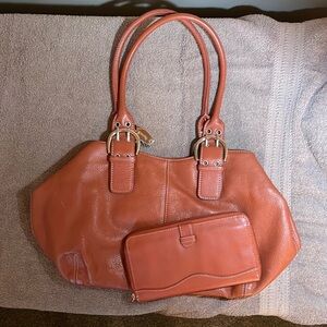 Tignanello Brown Leather Shoulder Bag with wallet. NWOT